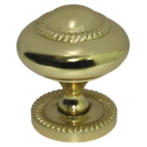 Image of Brass effect Brass Round Furniture Knob (Dia)38mm