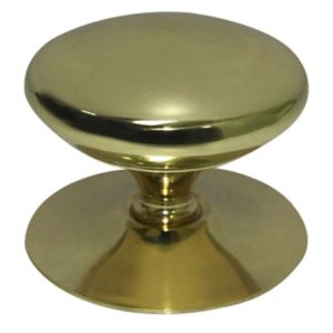 Image of Brass effect Brass Round Furniture Knob (Dia)51mm