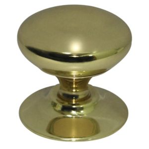 Image of Brass effect Brass Round Furniture Knob (Dia)33mm