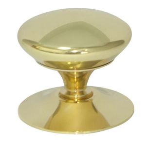 Image of Cooke & Lewis Brass effect Brass Round Furniture Knob (Dia)37.5mm