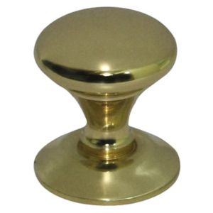 Image of Brass effect Brass Round Furniture Knob (Dia)20.5mm