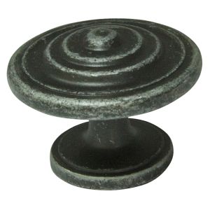 Image of Cooke & Lewis Pewter effect Zinc alloy Round Cabinet Knob (Dia)35mm