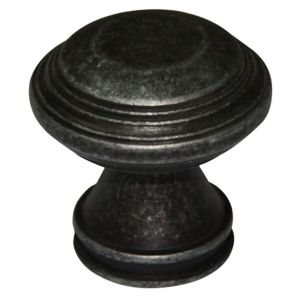 Image of Pewter effect Zinc alloy Round Furniture Knob (Dia)32mm