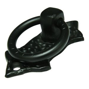 Image of Black Iron effect Steel Ring Cabinet Knob (Dia)42mm