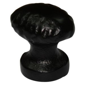 Image of Black Iron effect Iron Oval Furniture Knob (Dia)36.4mm