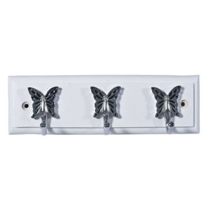 Image of White & Butterfly Hook rail (L)220mm
