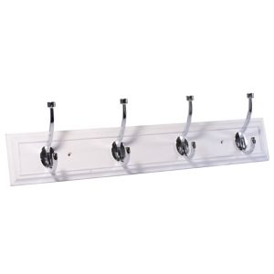 Image of Deluxe White Chrome effect & Pine Hook rail (L)683mm (H)21mm