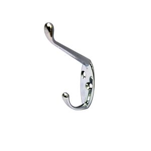 Image of Chrome effect Zinc alloy Hook (H)16mm Pack of 2