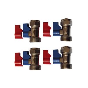 Image of Plumbsure Compression Straight Washing machine Valve (Dia)15mm x ¾" Pack of 4
