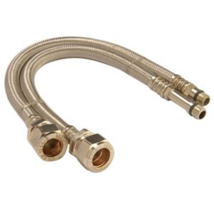 Image of Monobloc flexible tap connector (Dia)15mm (Dia)10mm (L)300mm Pack of 2