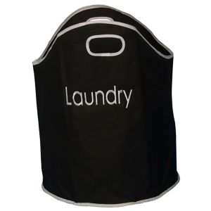 Image of Black & white Laundry Bag (H)590mm (W)480mm (D)480mm