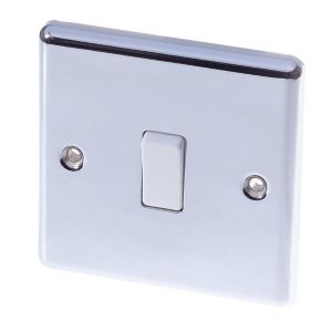 Image of LAP 10A 2 way Silver effect Single Switch