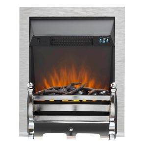Image of Sirocco Fairfield LED Remote control Brushed Steel/Black Electric Fire