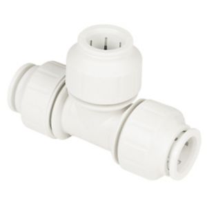 Image of JG Speedfit White Push-fit Equal Pipe tee (Dia)15mm x 15mm x 15mm Pack of 5