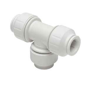 Image of JG Speedfit White Push-fit Equal Pipe tee (Dia)22mm x 22mm x 22mm