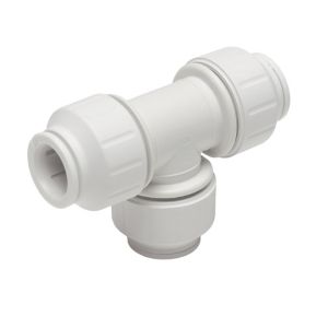 Image of JG Speedfit White Push-fit Equal Pipe tee (Dia)15mm x 15mm x 15mm