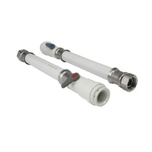 Image of JG Speedfit Flexible tap connector with valve (Dia)15mm (Dia)½" (L)300mm Pack of 2