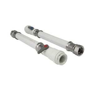 Image of JG Speedfit Flexible tap connector with valve (Dia)22mm (Dia)¾" (L)300mm Pack of 2