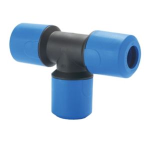 Image of JG Speedfit Blue Push-fit Pipe tee (Dia)25mm x 25mm x 25mm