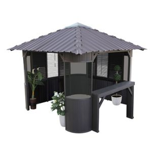 Image of Canadian Spa Frazer Brown Square Gazebo (W)3.37m (D)3.37m - Assembly service included