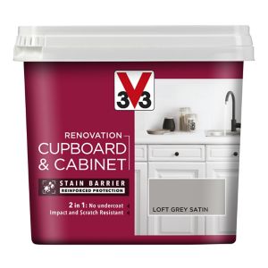 Image of V33 Renovation Loft grey Satin Cupboard & cabinet paint 0.75L
