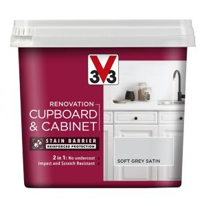 Image of V33 Renovation Soft grey Satin Cupboard & cabinet paint 0.75L