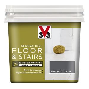 Image of V33 Renovation Anthracite Satin Floor & stair paint 0.75L