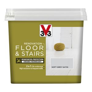 Image of V33 Renovation Soft grey Satin Floor & stair paint 0.75L