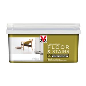 Image of V33 Renovation White Satin Floor & stair paint 2L