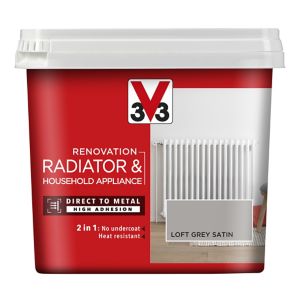 Image of V33 Renovation Loft grey Satin Radiator & appliance paint 0.75L