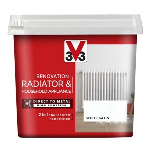 Image of V33 Renovation White Satin Radiator & appliance paint 0.75L