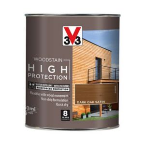 Image of V33 High protection Dark oak Mid sheen Wood stain 750ml