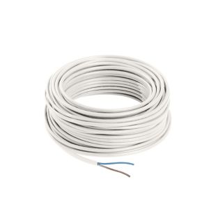 Image of Nexans White 2 core Multi-core cable 0.75mm² x 25m