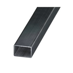 Image of Dark grey Varnished Cold-pressed steel Oblong Tube (W)35mm (L)2.5m