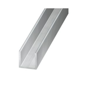 Image of Aluminium U-shaped Equal channel (H)15mm (W)15mm (L)2.5m