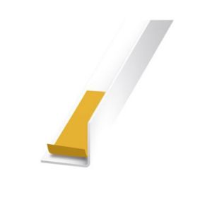 Image of White PVC L-shaped Equal angle (H)15mm (W)15mm (L)2.5m