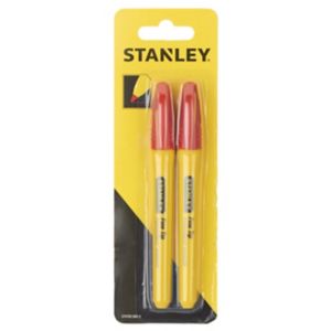 Image of Stanley Red Fine tip Permanent Marker pen Pack of 2