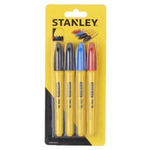Image of Stanley Assorted Fine tip Permanent Marker pen Pack of 4