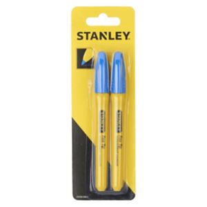 Image of Stanley Blue Fine tip Permanent Marker pen Pack of 2