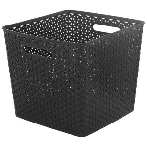 Image of My style Weave Brown rattan effect 25L Plastic Storage basket (W)316mm