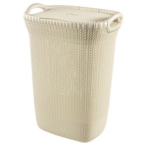 Image of Knit collection White 57L Plastic Storage basket (H)610mm (W)450mm