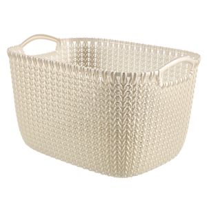Image of Knit collection Oasis white 19L Plastic Storage basket (H)230mm (W)400mm