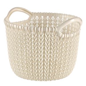 Image of Knit collection Oasis white 3L Plastic Storage basket (H)230mm (W)190mm