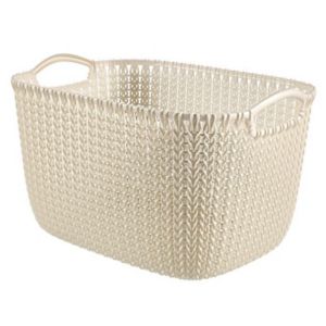 Image of Knit collection Oasis white 8L Plastic Storage basket (H)170mm (W)300mm