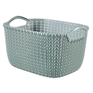 Image of Knit collection Misty blue 8L Plastic Storage basket (H)170mm (W)300mm
