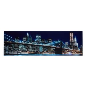 Image of Cityscape Blue Unframed print (H)300mm (W)970mm
