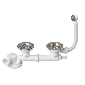 Image of Wirquin 33100009 Chrome plated & white Kitchen sink waste kit