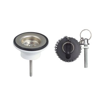 Image of Wirquin Plug & chain basin waste (Dia)32 mm