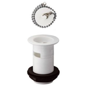 Image of Wirquin White Slotted Plug & chain Basin Waste