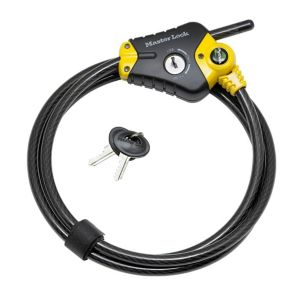 Image of Master Lock Black & yellow Braided steel Cylinder Cable lock (L)1.8m